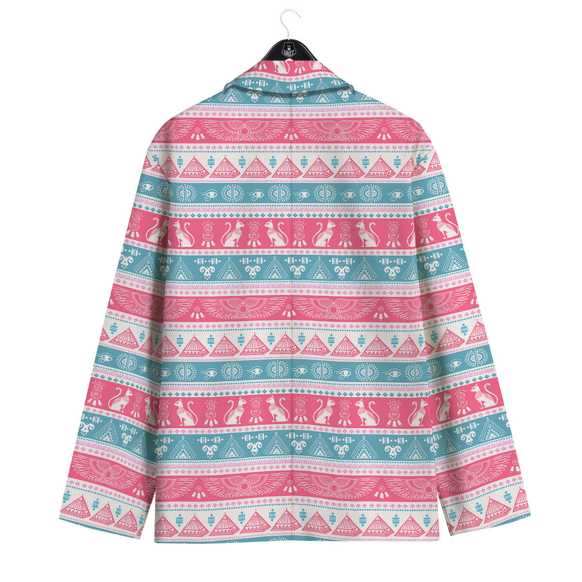 Tribal Ethnic Pink Blue Egypt Print Pattern Men's Sport Coat-grizzshop