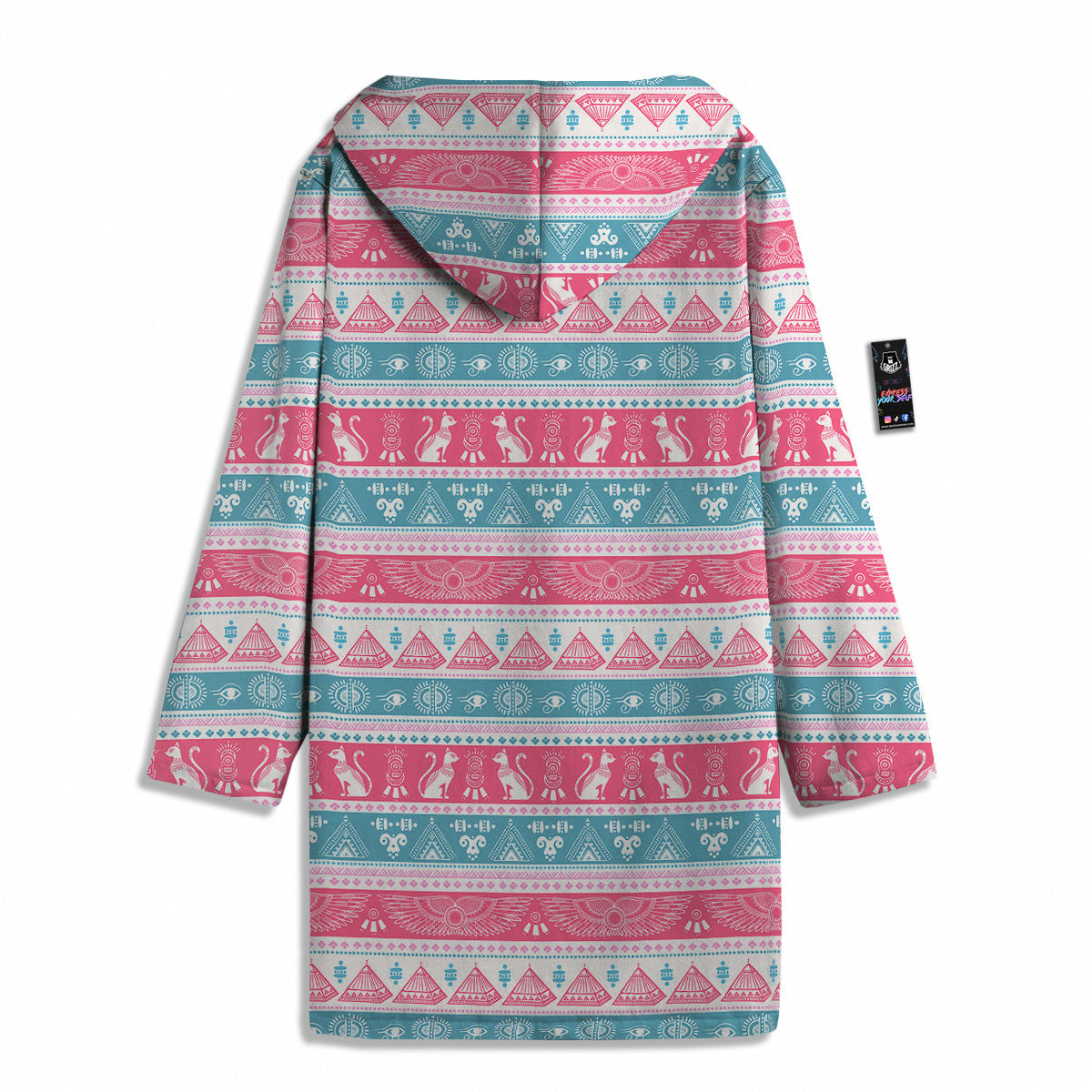 Tribal Ethnic Pink Blue Egypt Print Pattern Men's Windbreaker Jacket-grizzshop