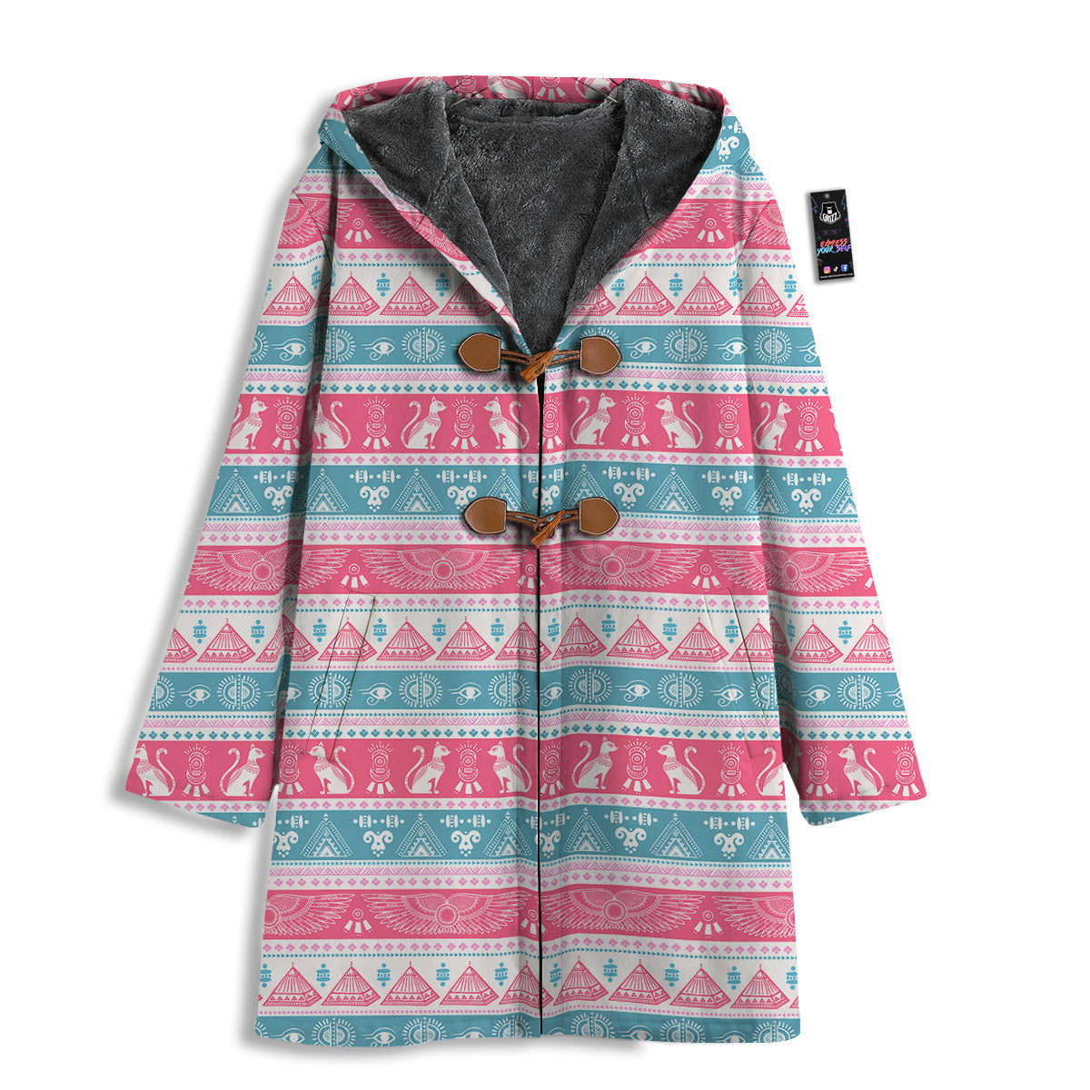 Tribal Ethnic Pink Blue Egypt Print Pattern Men's Windbreaker Jacket-grizzshop