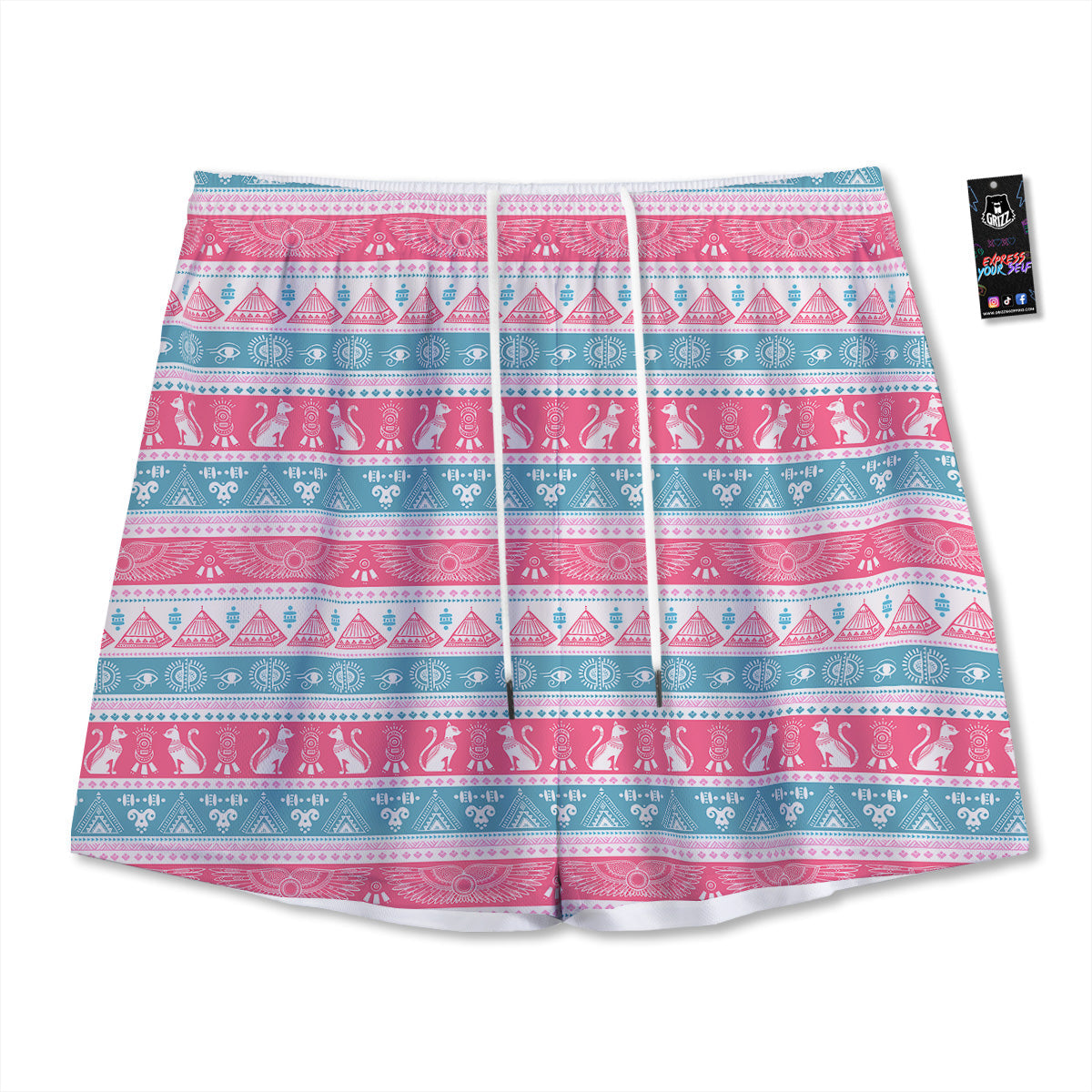 Virgo Cute Cartoon Print Pattern Mesh Shorts