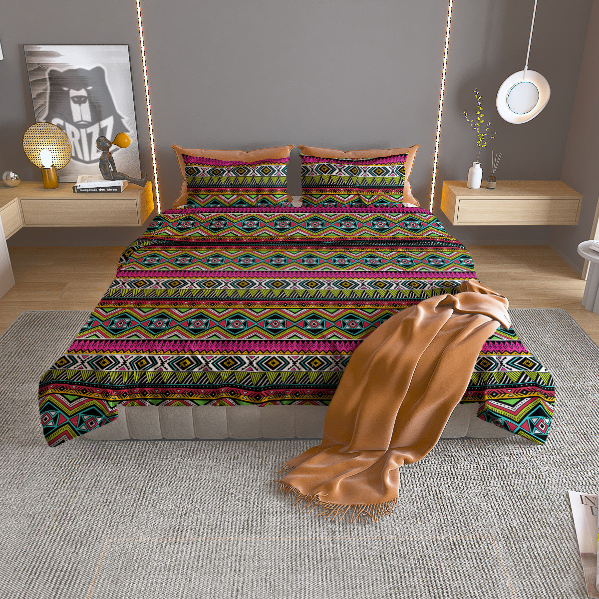 Tiger Cute Print Pattern Duvet Cover Bedding Set