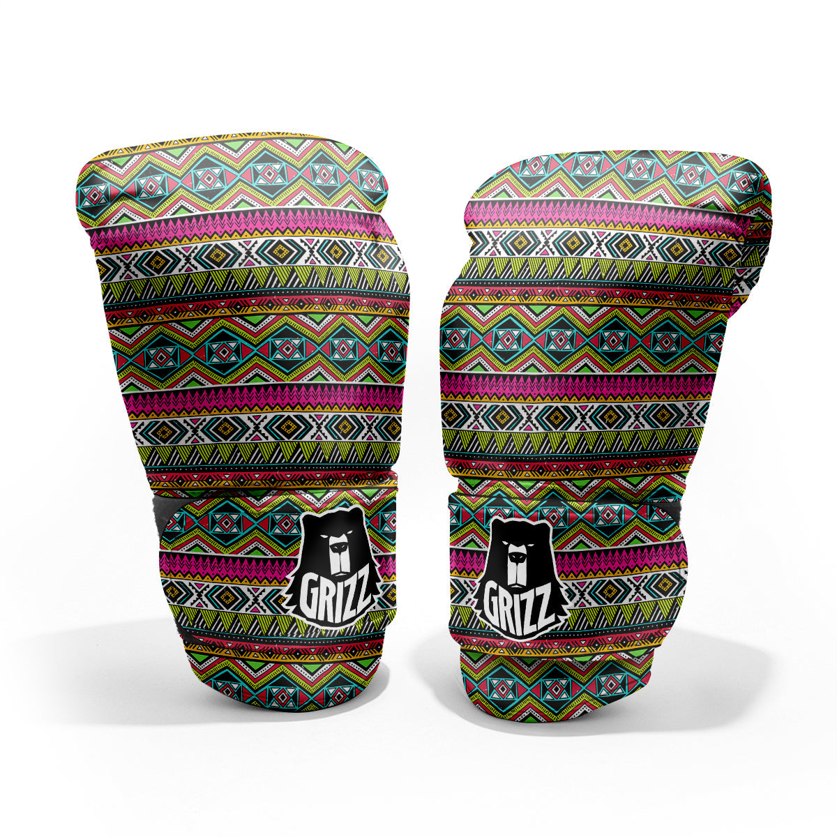 Tribal Geometric Colorful Print Pattern Pro Boxing Glove