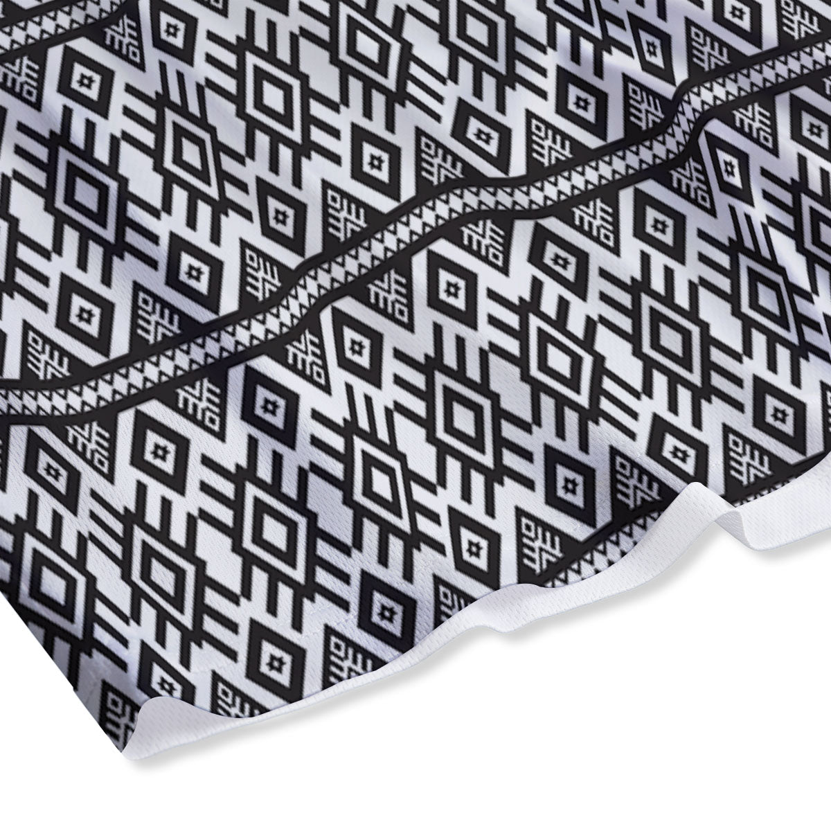 Thai Black And Gold Print Pattern Mesh Shorts