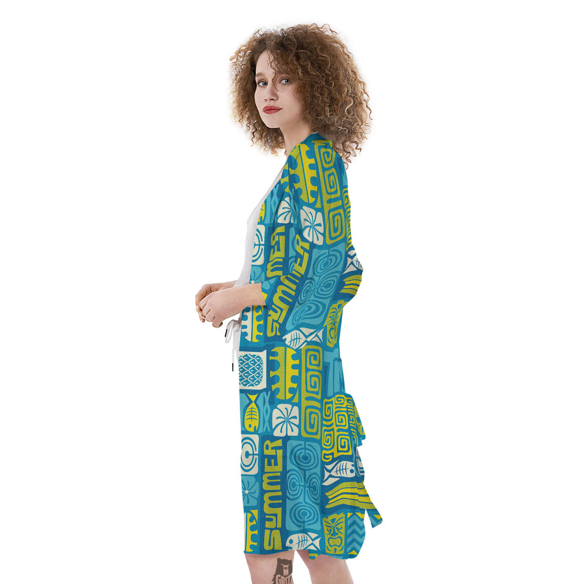 Tribal Hawaii Polynesian Print Kimono-grizzshop