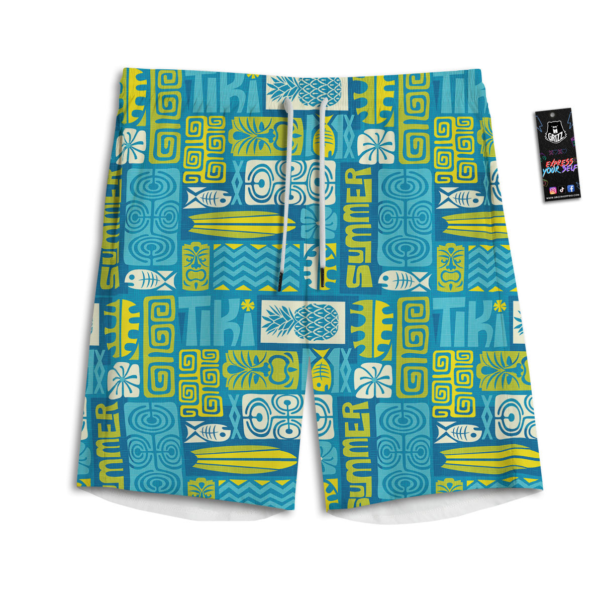 Tribal Hawaii Polynesian Print Men's Athletic Shorts