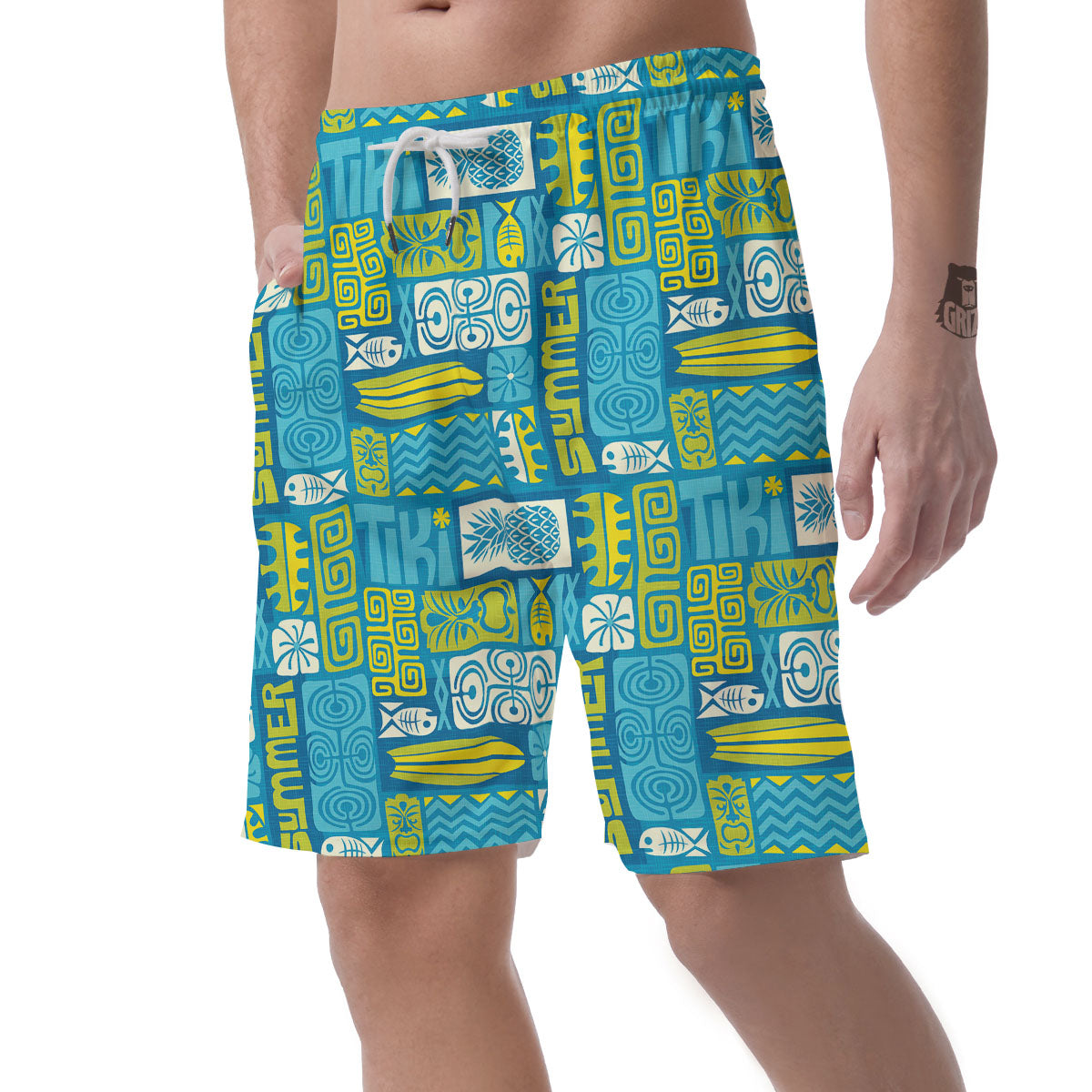 Tribal Hawaii Polynesian Print Men's Shorts-grizzshop