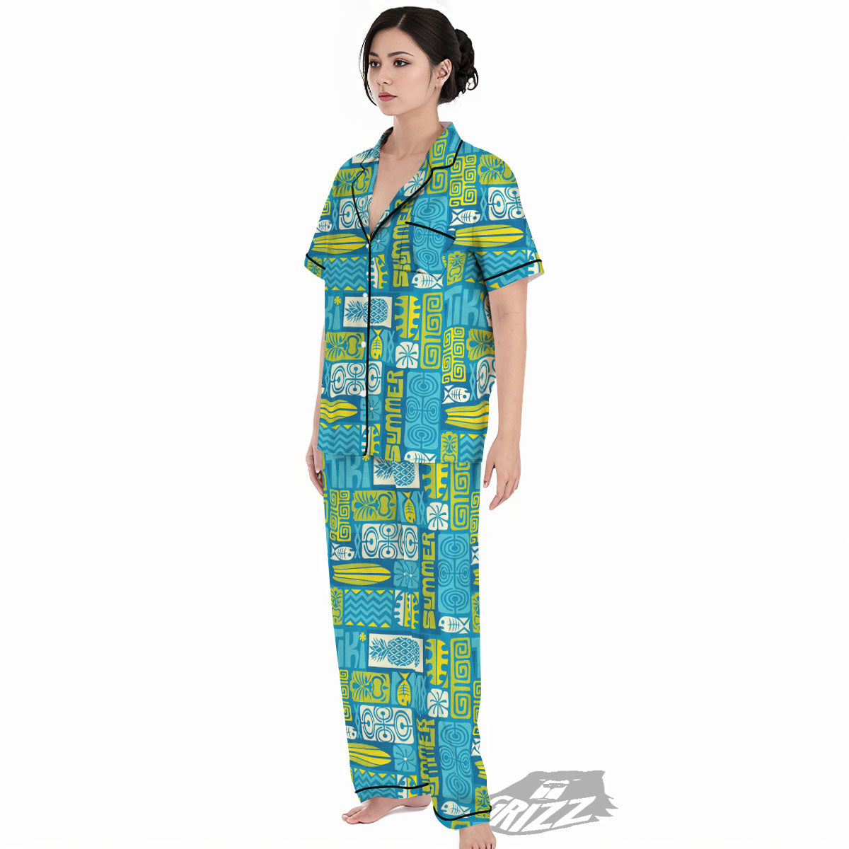 Tribal Hawaii Polynesian Print Women's Pajamas Set-grizzshop