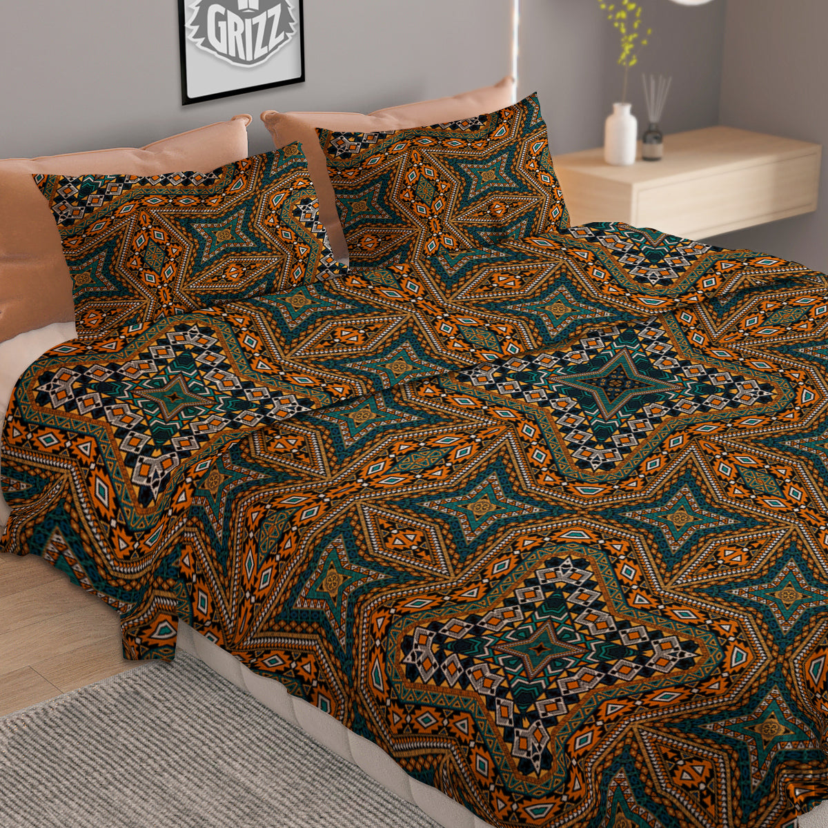 Tribal Indian Vintage Print Pattern Duvet Cover Bedding Set