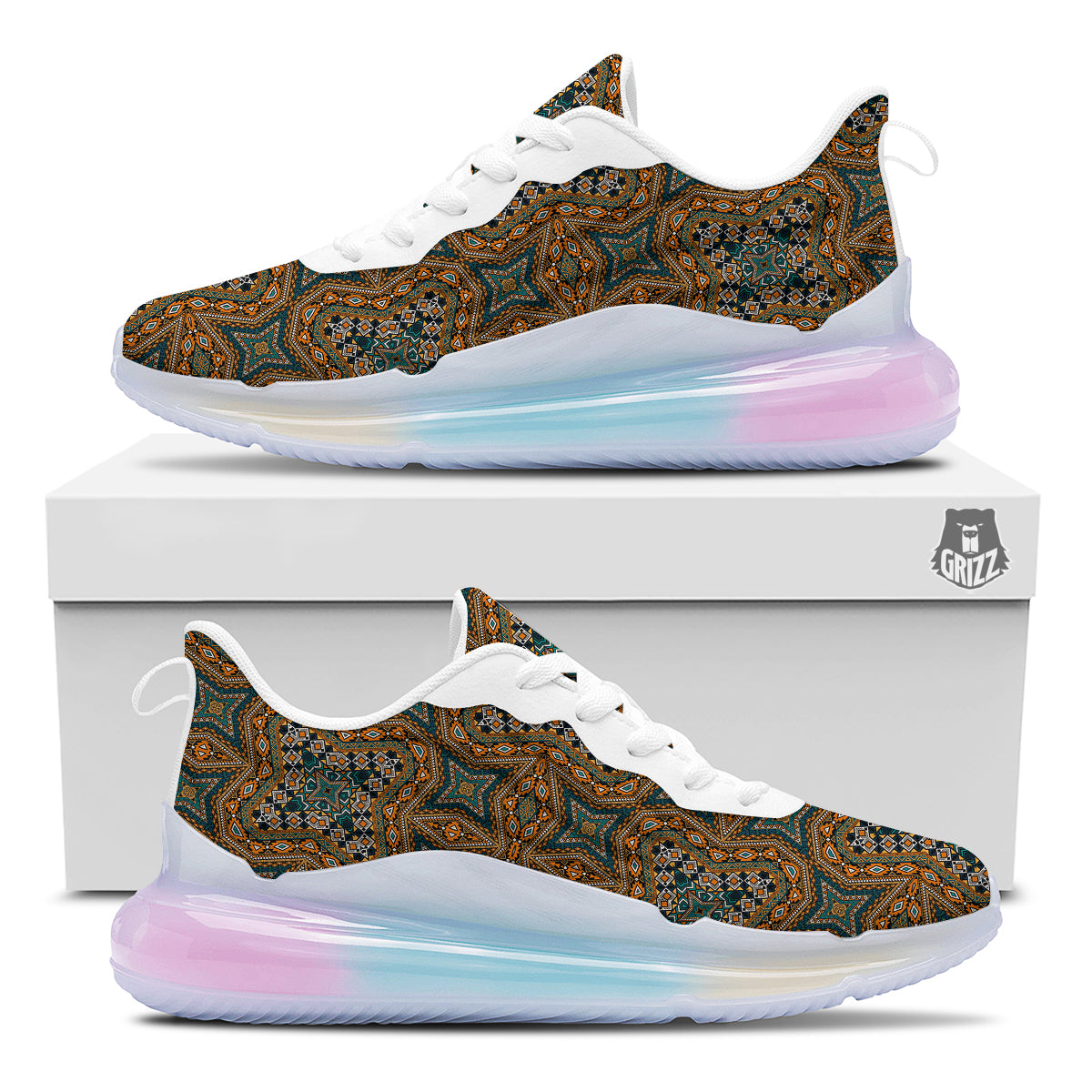 Tribal Indian Vintage Print Pattern Running Sneakers-grizzshop