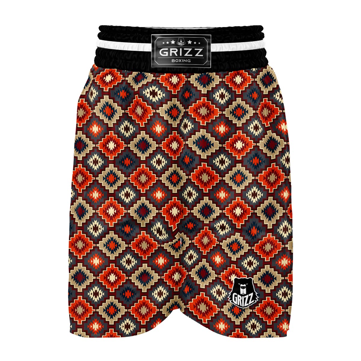 Tribal Indians Native American Aztec Navajo Print Boxing Shorts-grizzshop