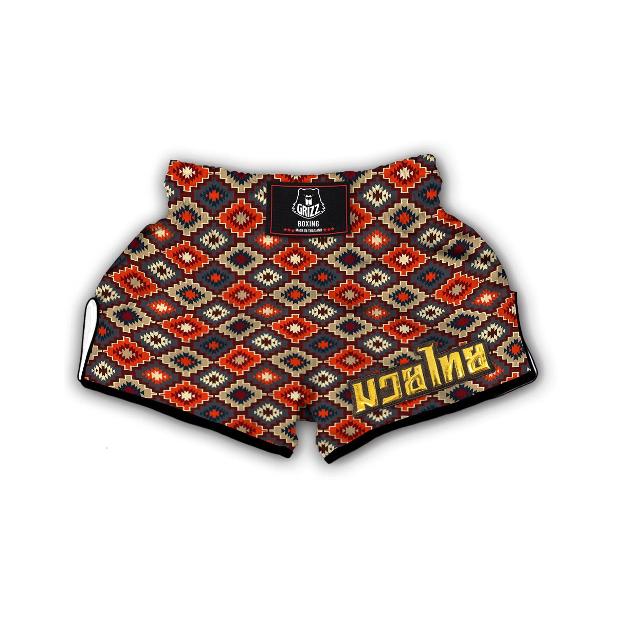 Tribal Indians Native American Aztec Navajo Print Muay Thai Boxing Shorts-grizzshop