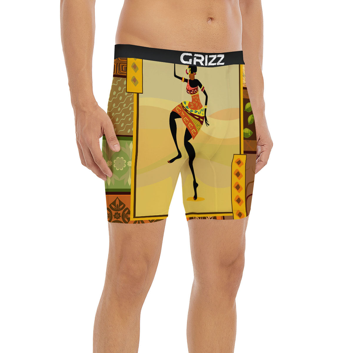 Tribal Inspired African Ethnic Print Boxer Briefs-grizzshop