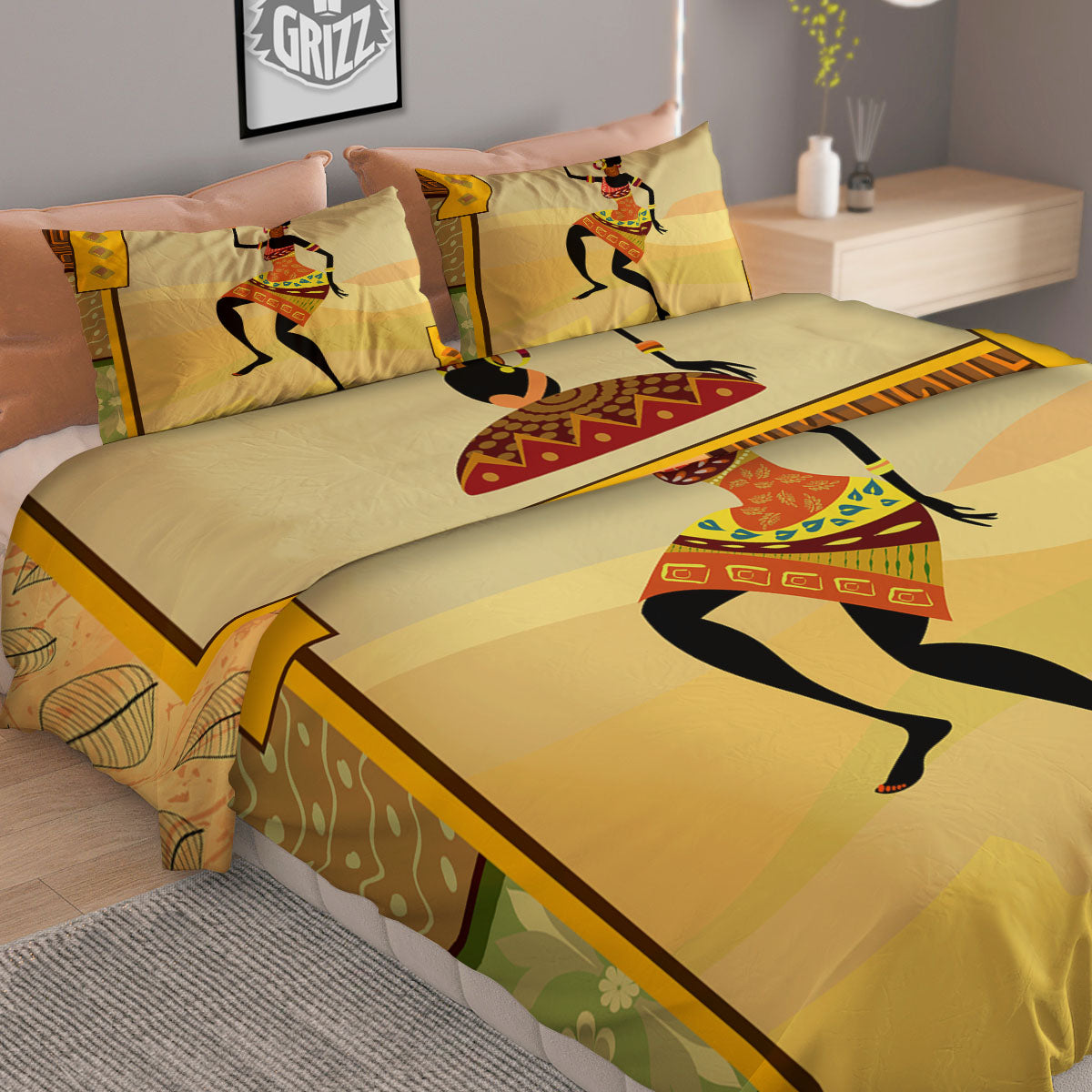 Tribal Inspired African Ethnic Print Duvet Cover Bedding Set