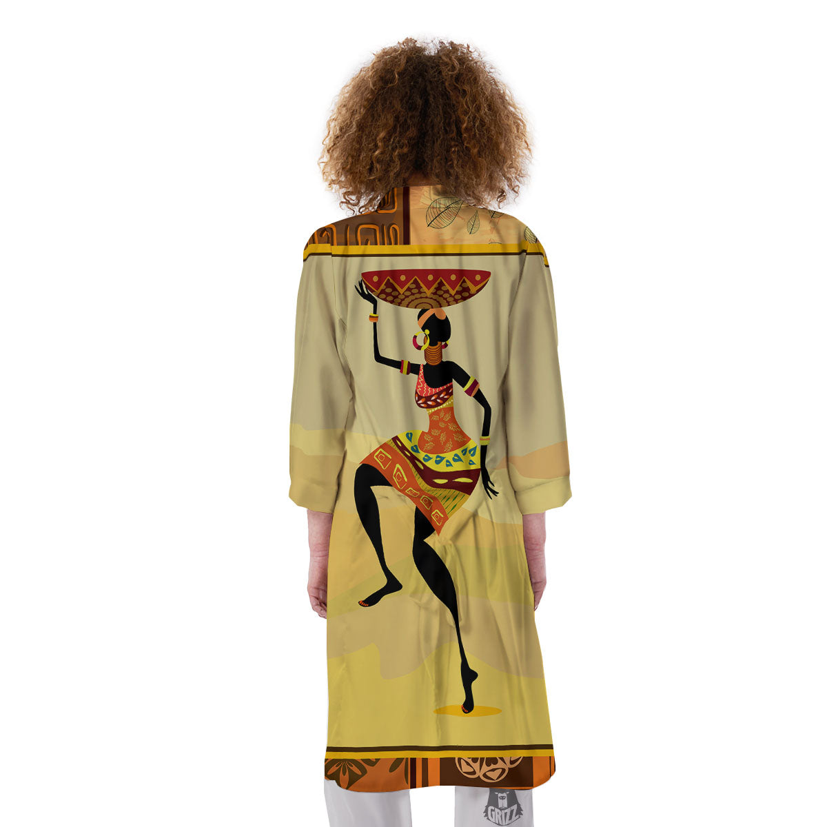 Tribal Inspired African Ethnic Print Kimono-grizzshop