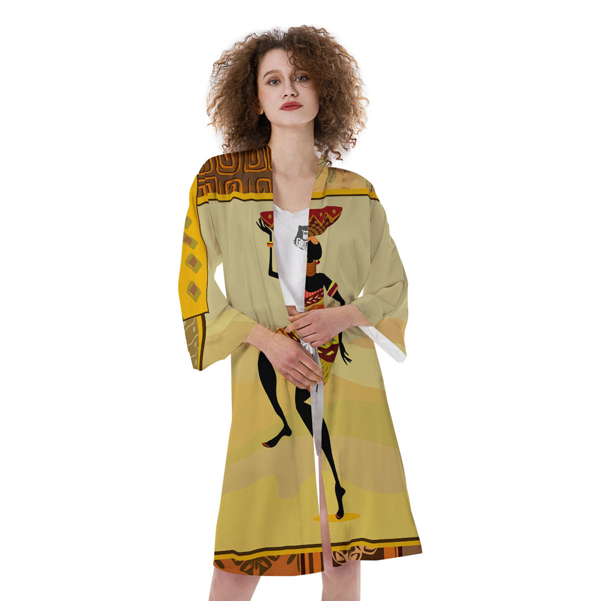 Tribal Inspired African Ethnic Print Kimono-grizzshop