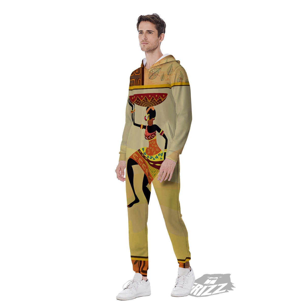 Tribal Inspired African Ethnic Print Men's Jumpsuit-grizzshop