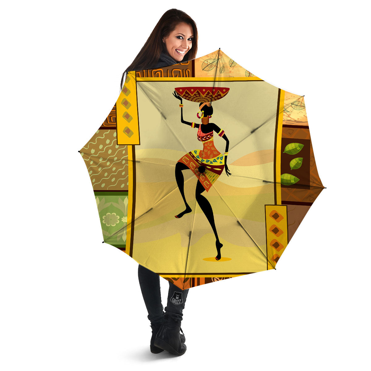 Tribal Inspired African Ethnic Print Umbrella-grizzshop