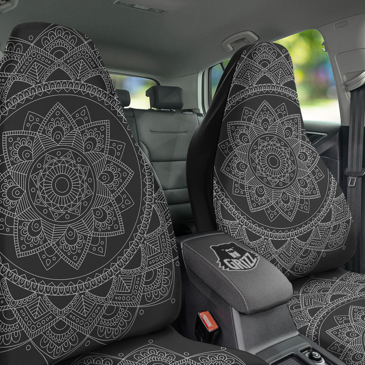 Tribal Mandala White And Black Print Car Seat Covers-grizzshop