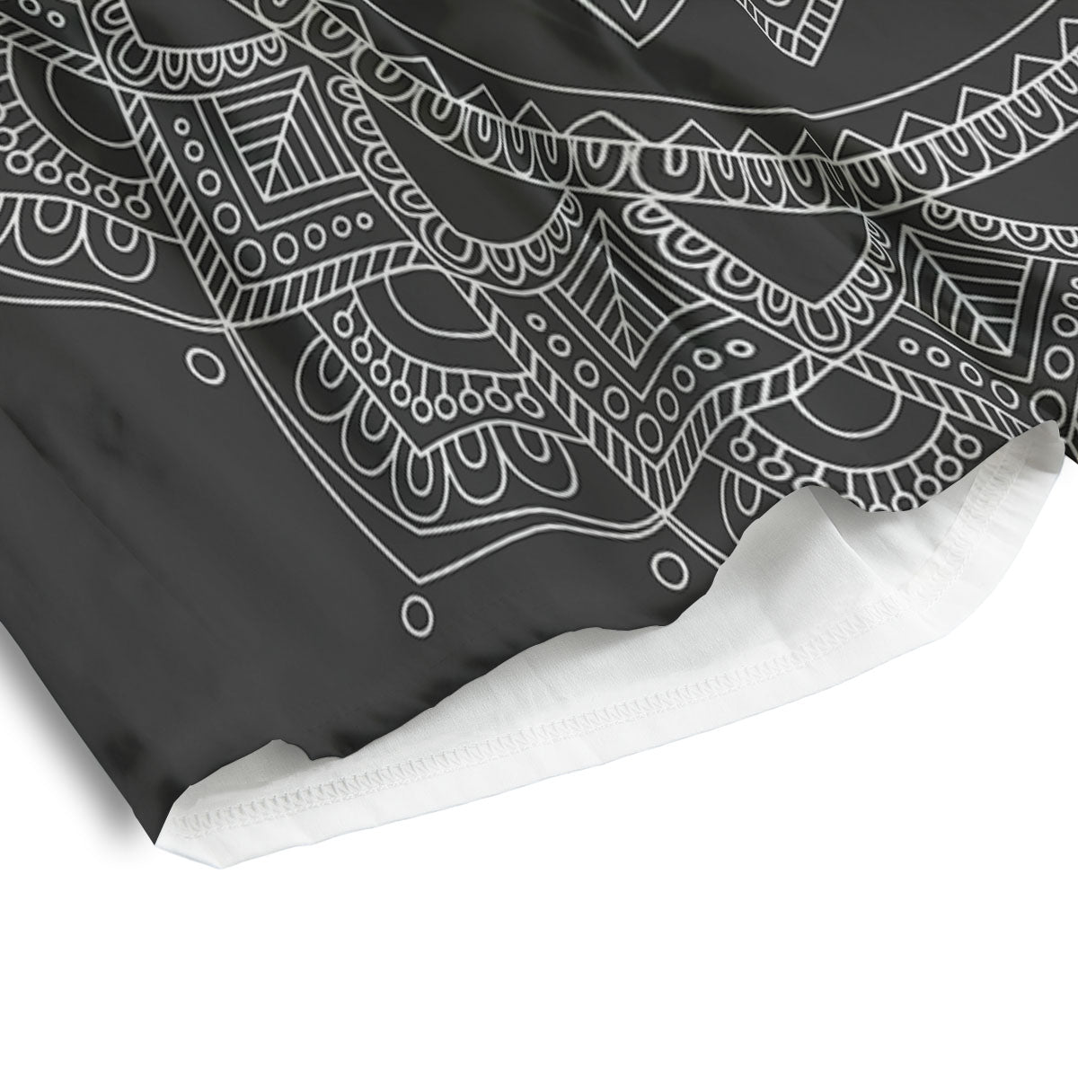 Tribal Mandala White And Black Print Men's Athletic Shorts