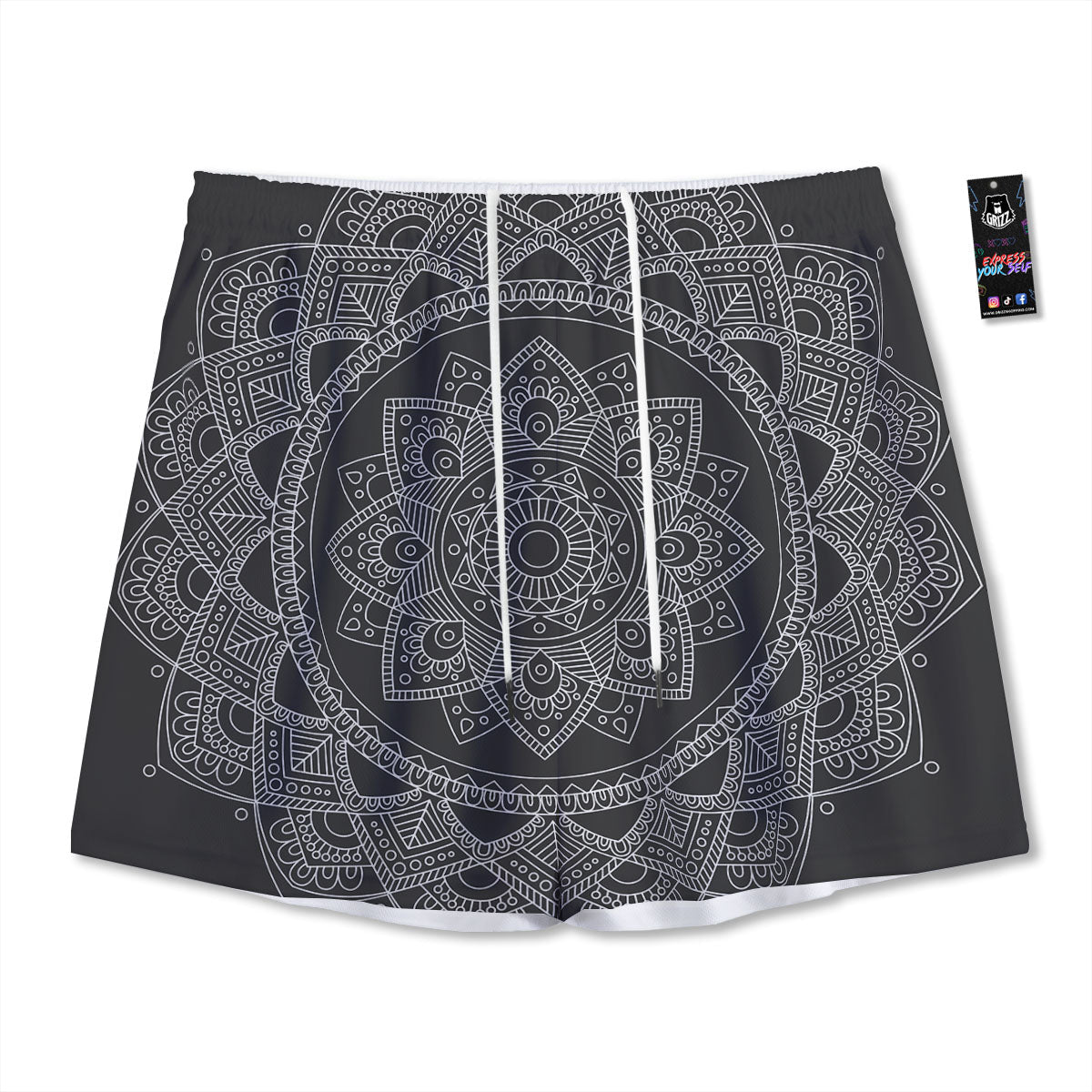 Thai Ethnic Print Pattern Mesh Shorts