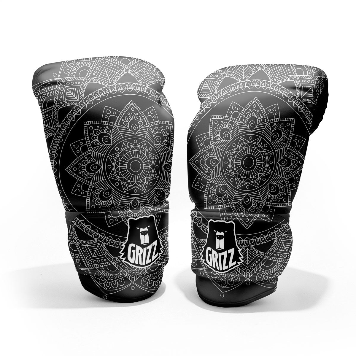 Tribal Mandala White And Black Print Pro Boxing Glove