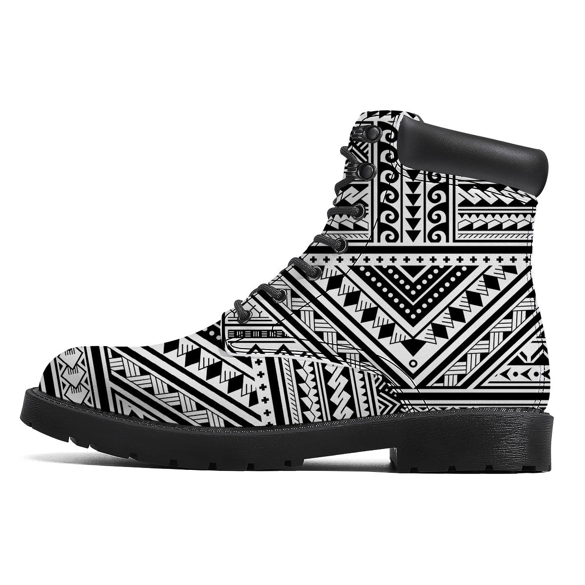 Tribal Maori Polynesian Tattoo Print Boots-grizzshop