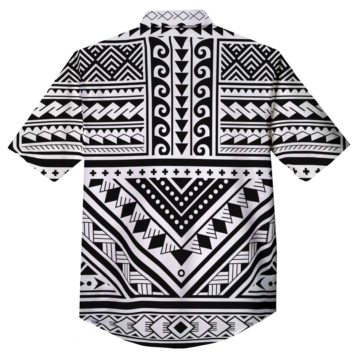 Tribal Maori Polynesian Tattoo Print Button Up Shirt-grizzshop