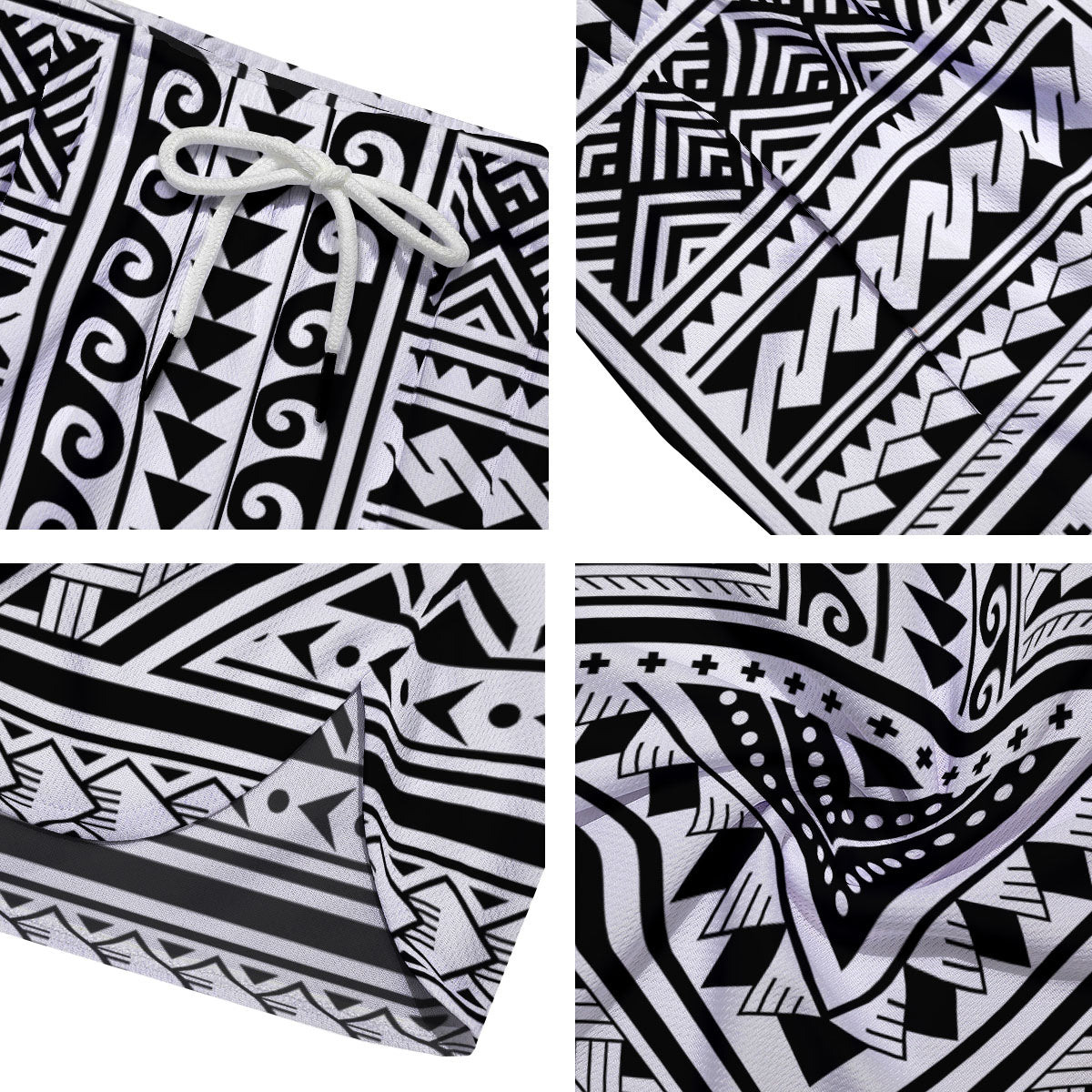 Tribal Maori Polynesian Tattoo Print Men's Running Shorts-grizzshop