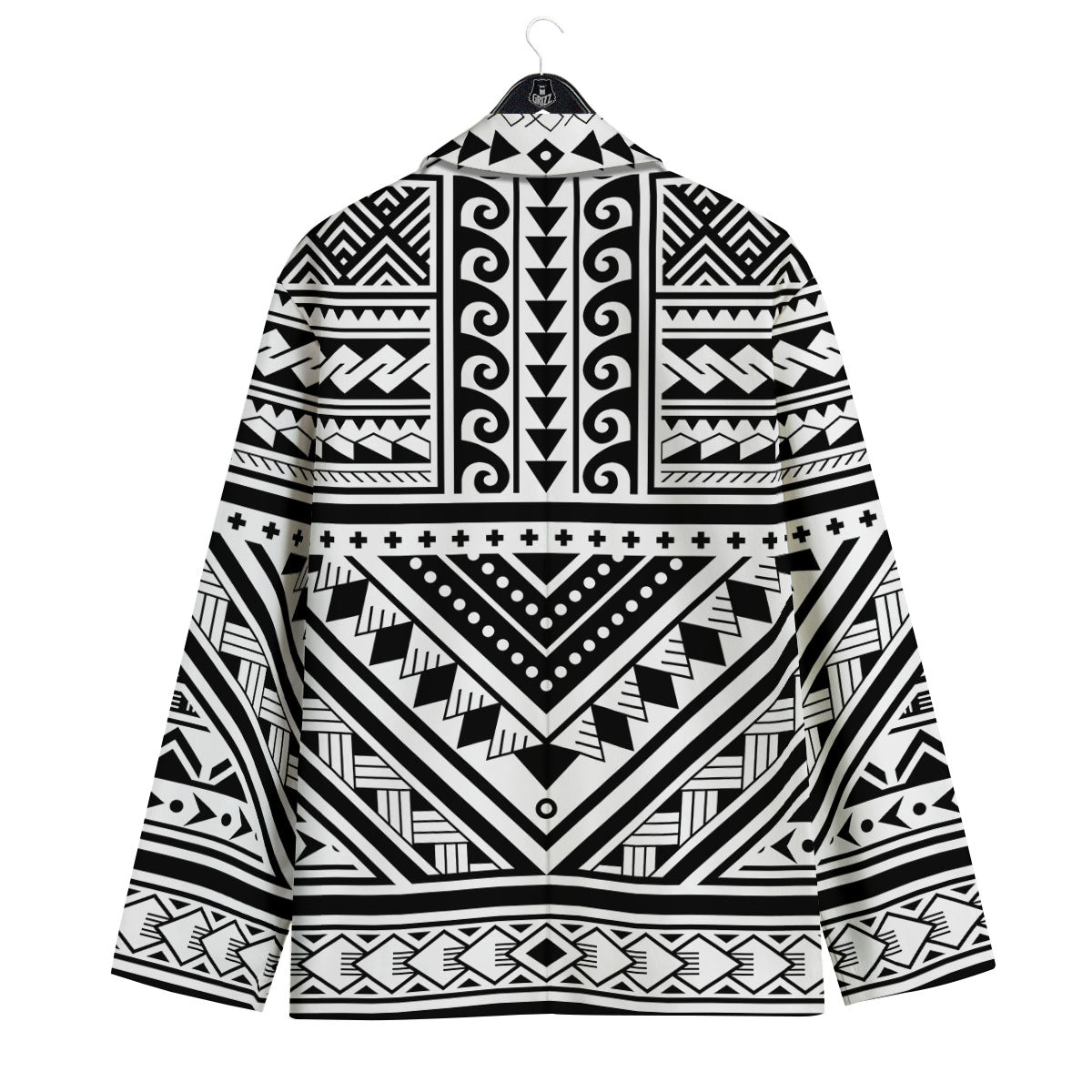 Tribal Maori Polynesian Tattoo Print Men's Sport Coat-grizzshop