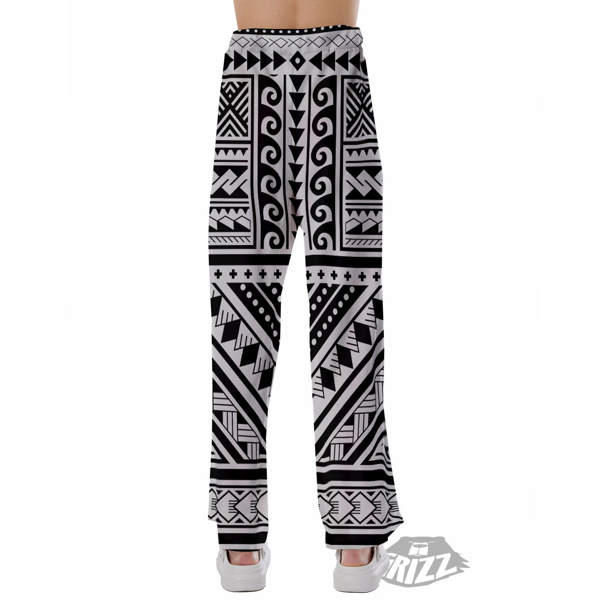 Tribal Maori Polynesian Tattoo Print Pajama Pants-grizzshop
