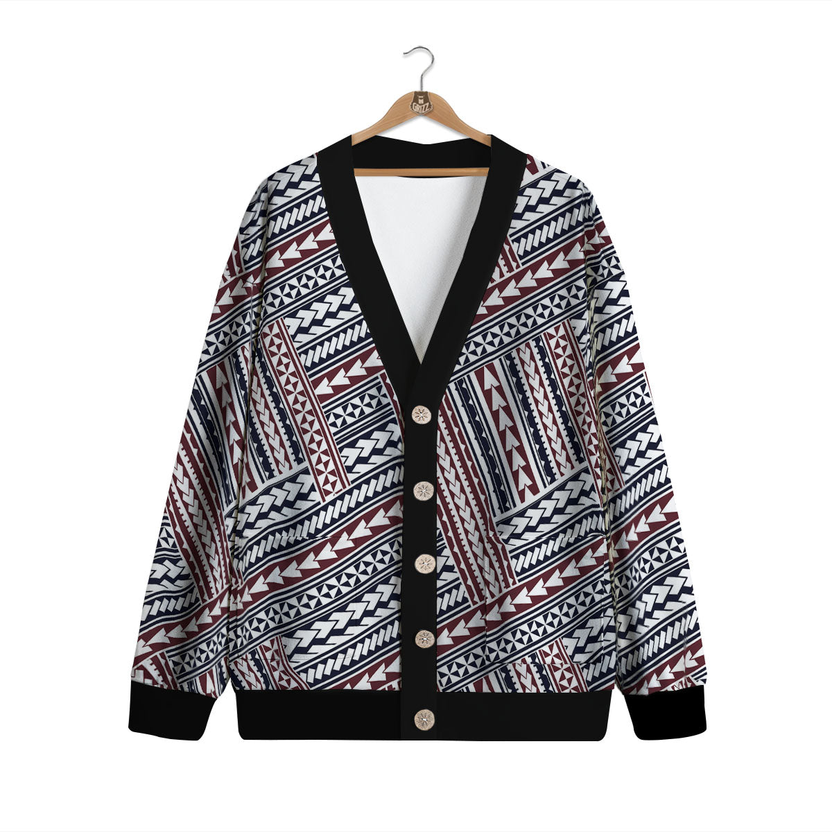 Tribal Maori Print Cardigan-grizzshop