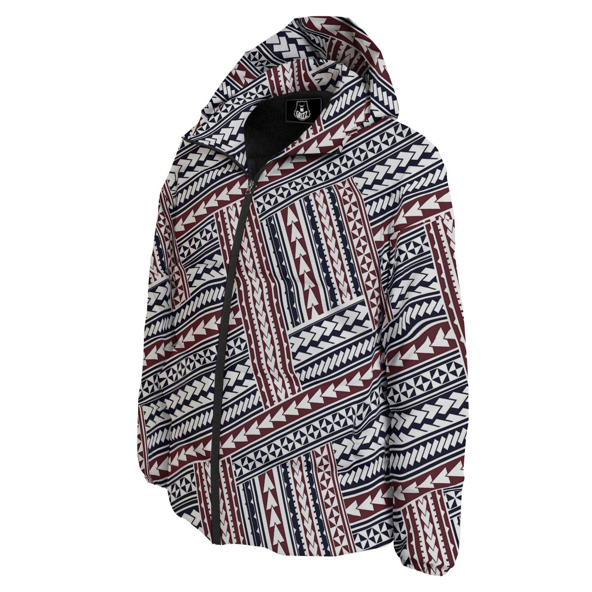 Tribal Maori Print Down Jacket-grizzshop