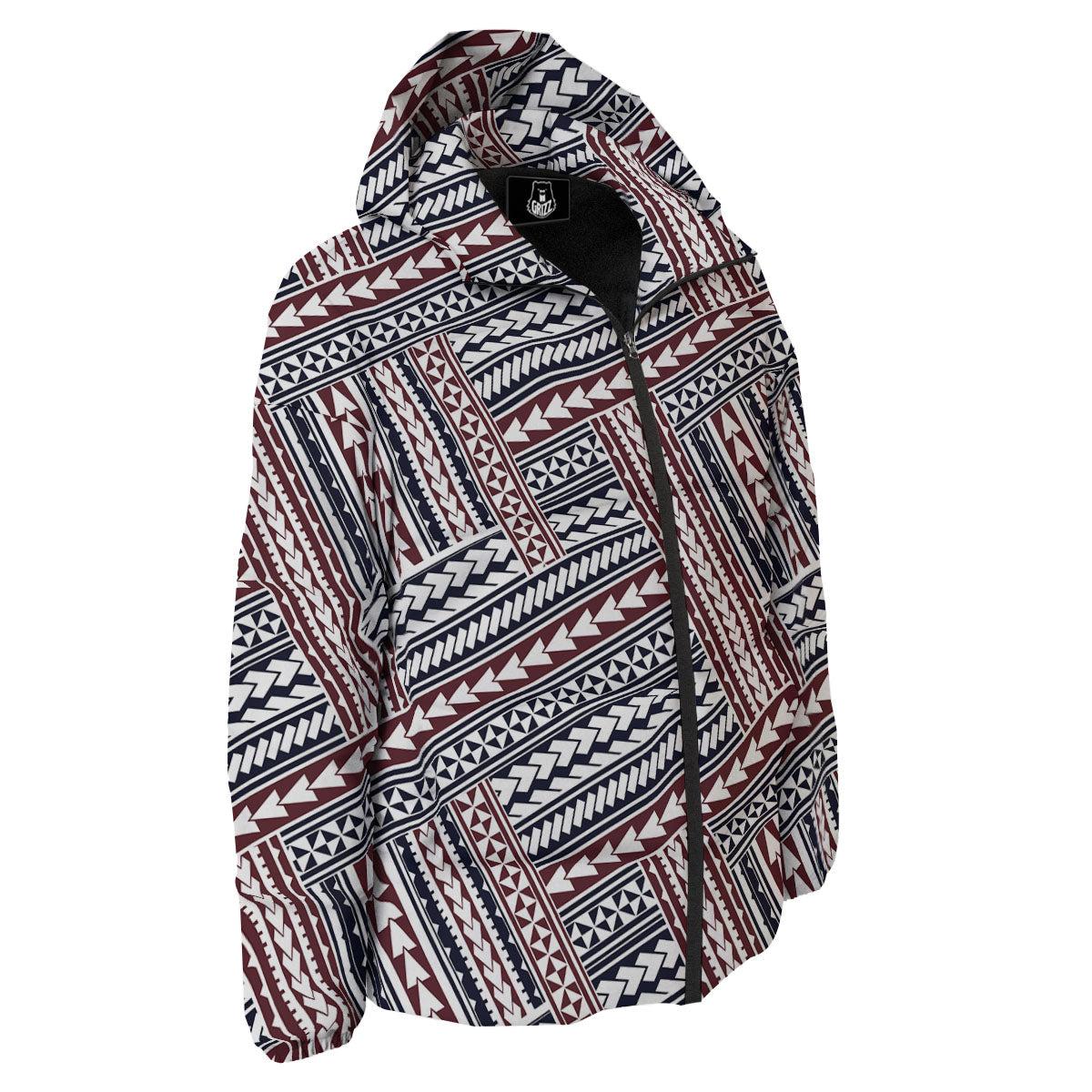 Tribal Maori Print Down Jacket-grizzshop
