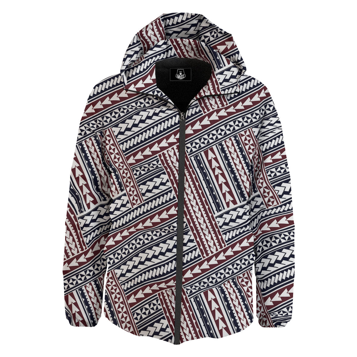 Tribal Maori Print Down Jacket-grizzshop
