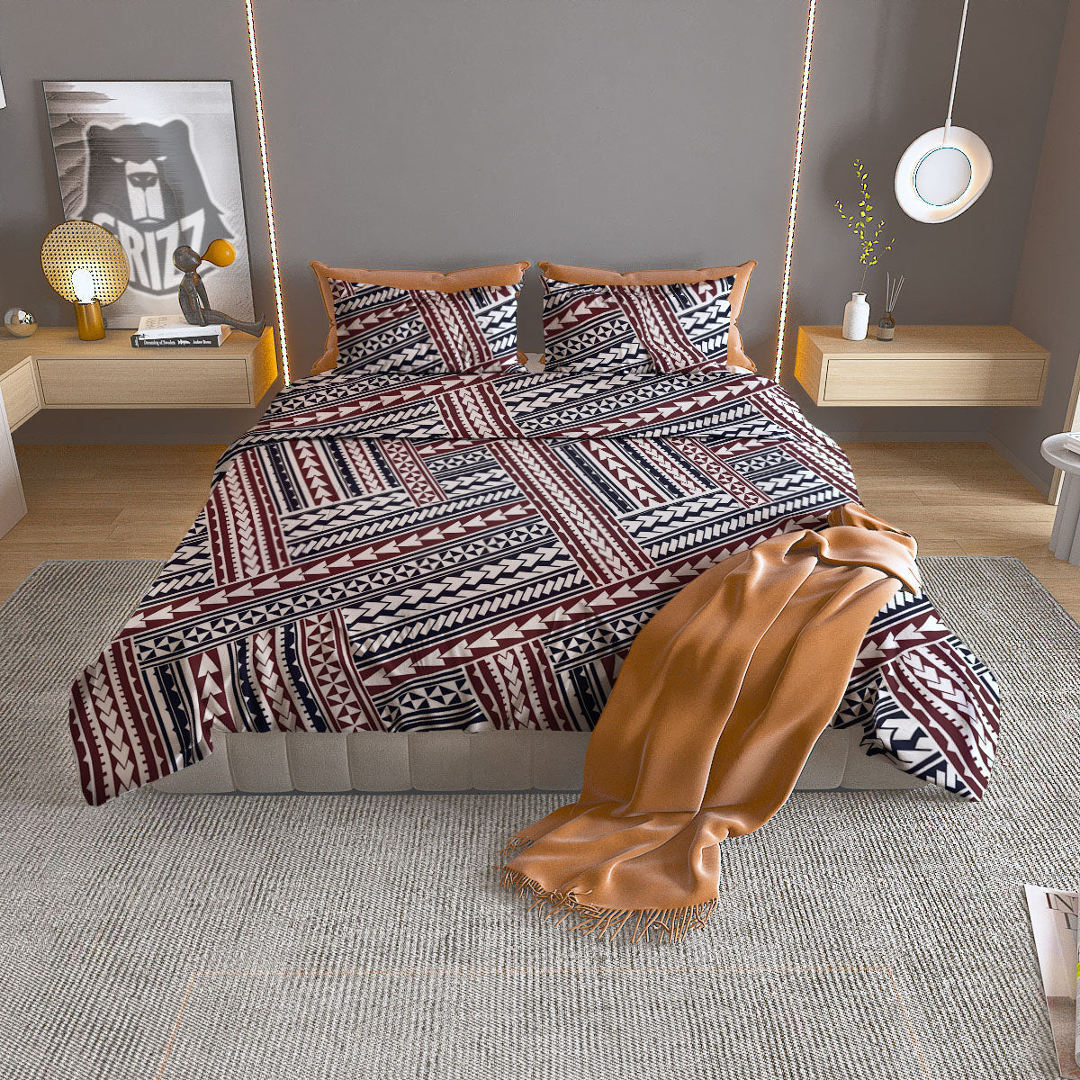 Tribal Maori Print Duvet Cover Bedding Set