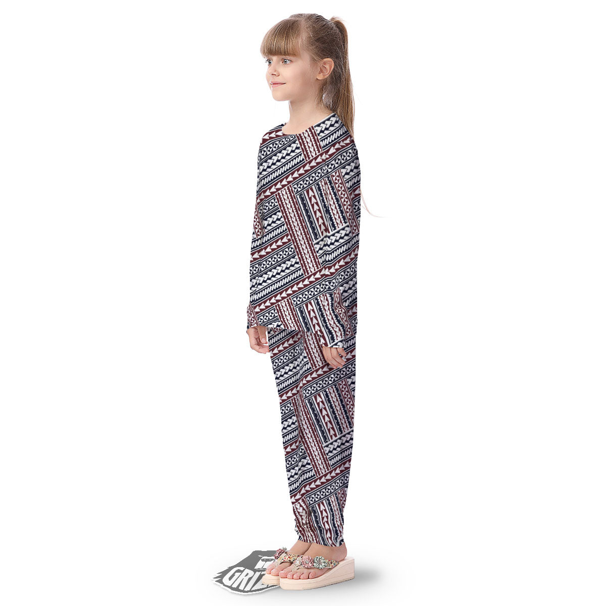 Tribal Maori Print Kid's Pajamas-grizzshop