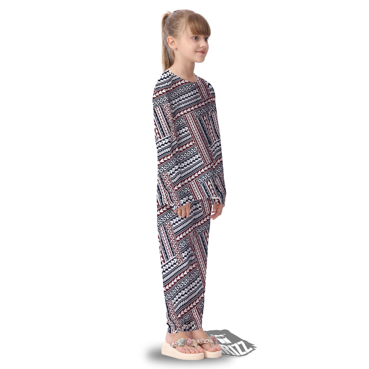 Tribal Maori Print Kid's Pajamas-grizzshop