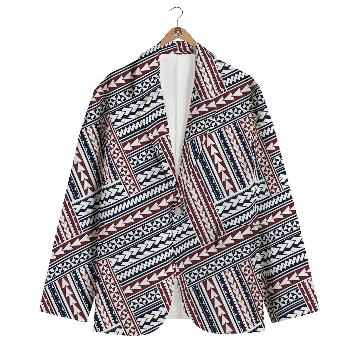 Tribal Maori Print Men's Blazer-grizzshop