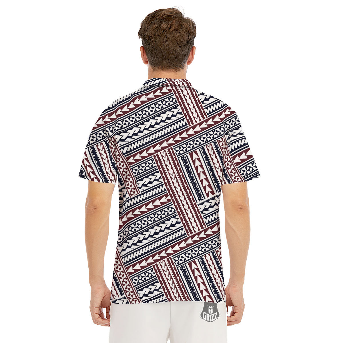 Tribal Maori Print Men's Golf Shirts-grizzshop