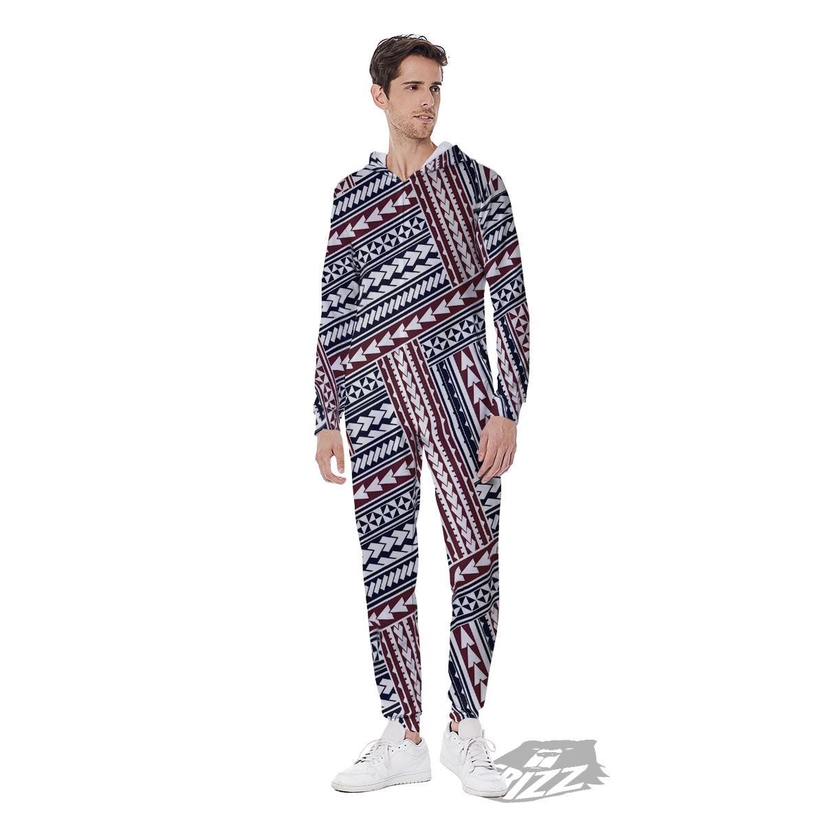 Tribal Maori Print Men's Jumpsuit-grizzshop
