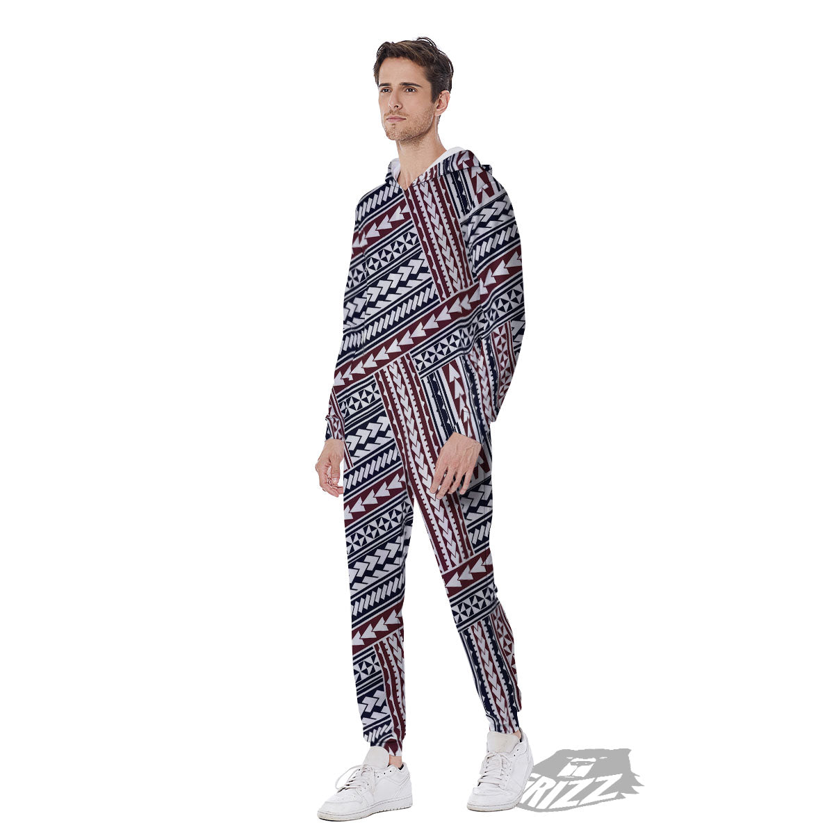 Tribal Maori Print Men's Jumpsuit-grizzshop