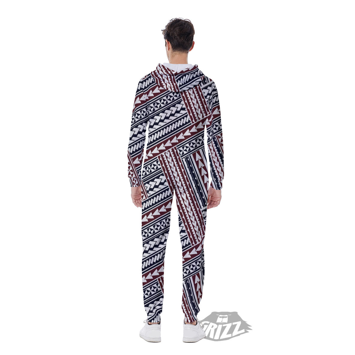Tribal Maori Print Men's Jumpsuit-grizzshop