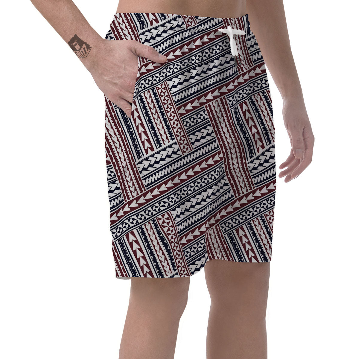 Tribal Maori Print Men's Shorts-grizzshop