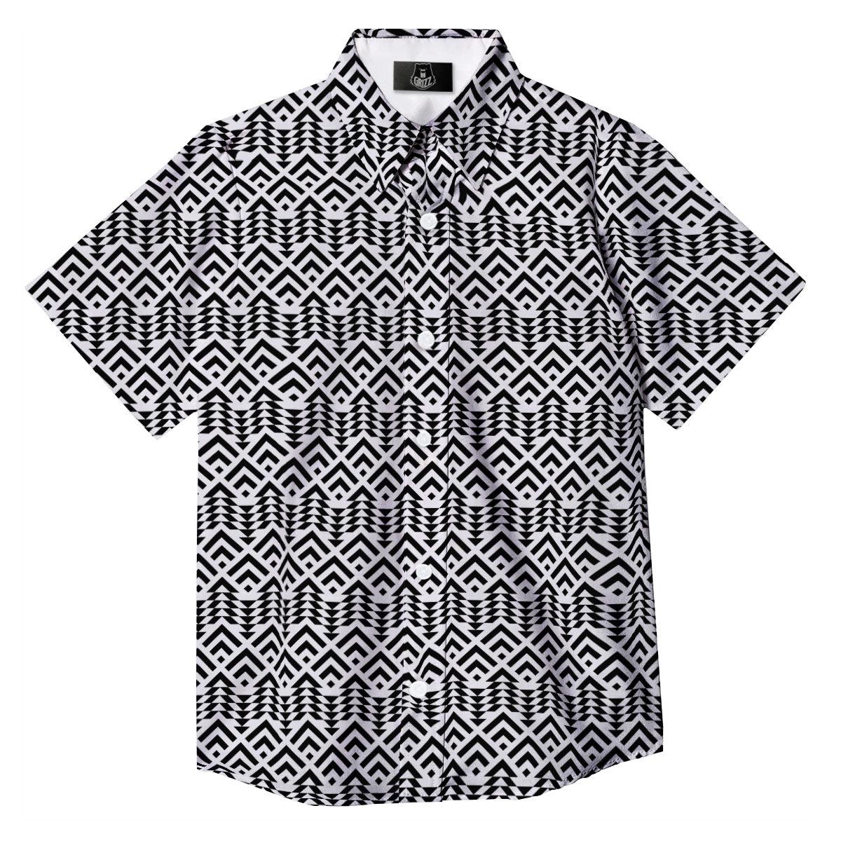Tribal Maori Print Pattern Button Up Shirt-grizzshop