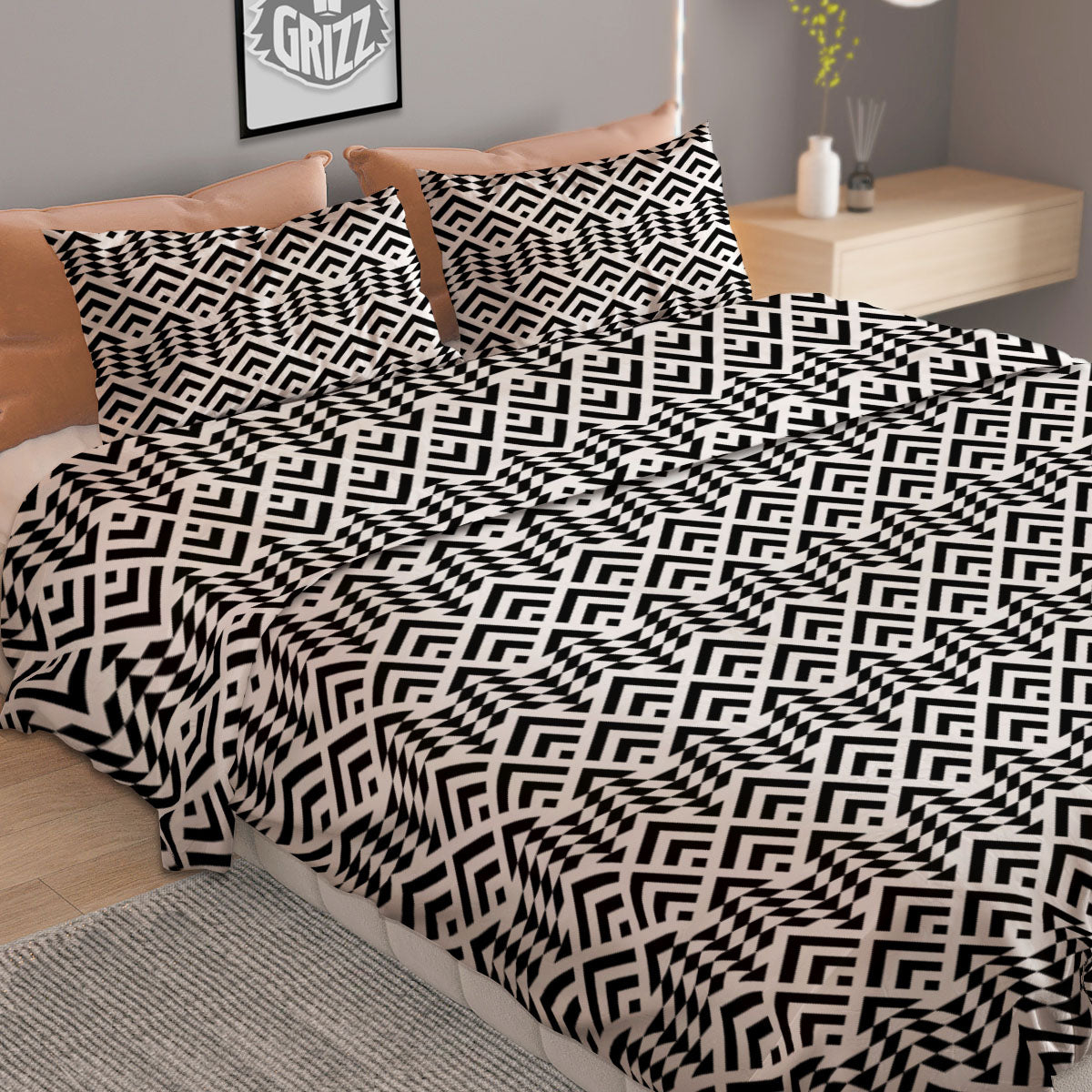 Tribal Maori Print Pattern Duvet Cover Bedding Set