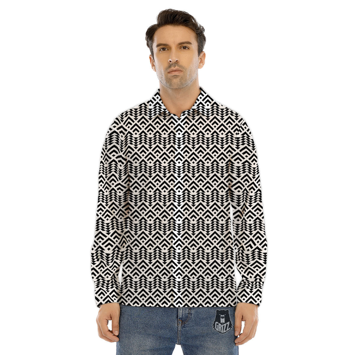 Tribal Maori Print Pattern Men's Dress Shirts-grizzshop