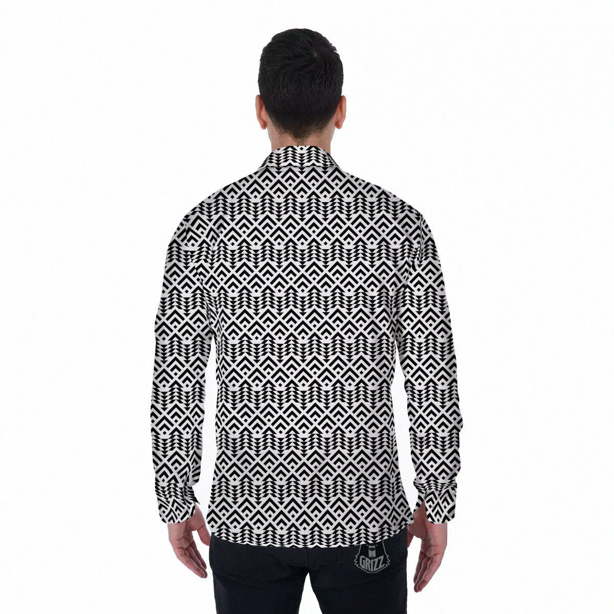 Tribal Maori Print Pattern Men's Long Sleeve Shirts-grizzshop