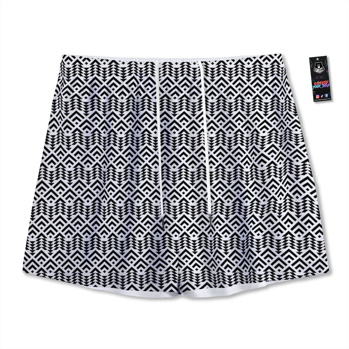 Tribal Maori Print Pattern Mesh Shorts