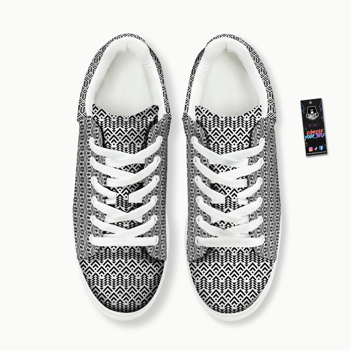 Tribal Maori Print Pattern Platform Shoes-grizzshop