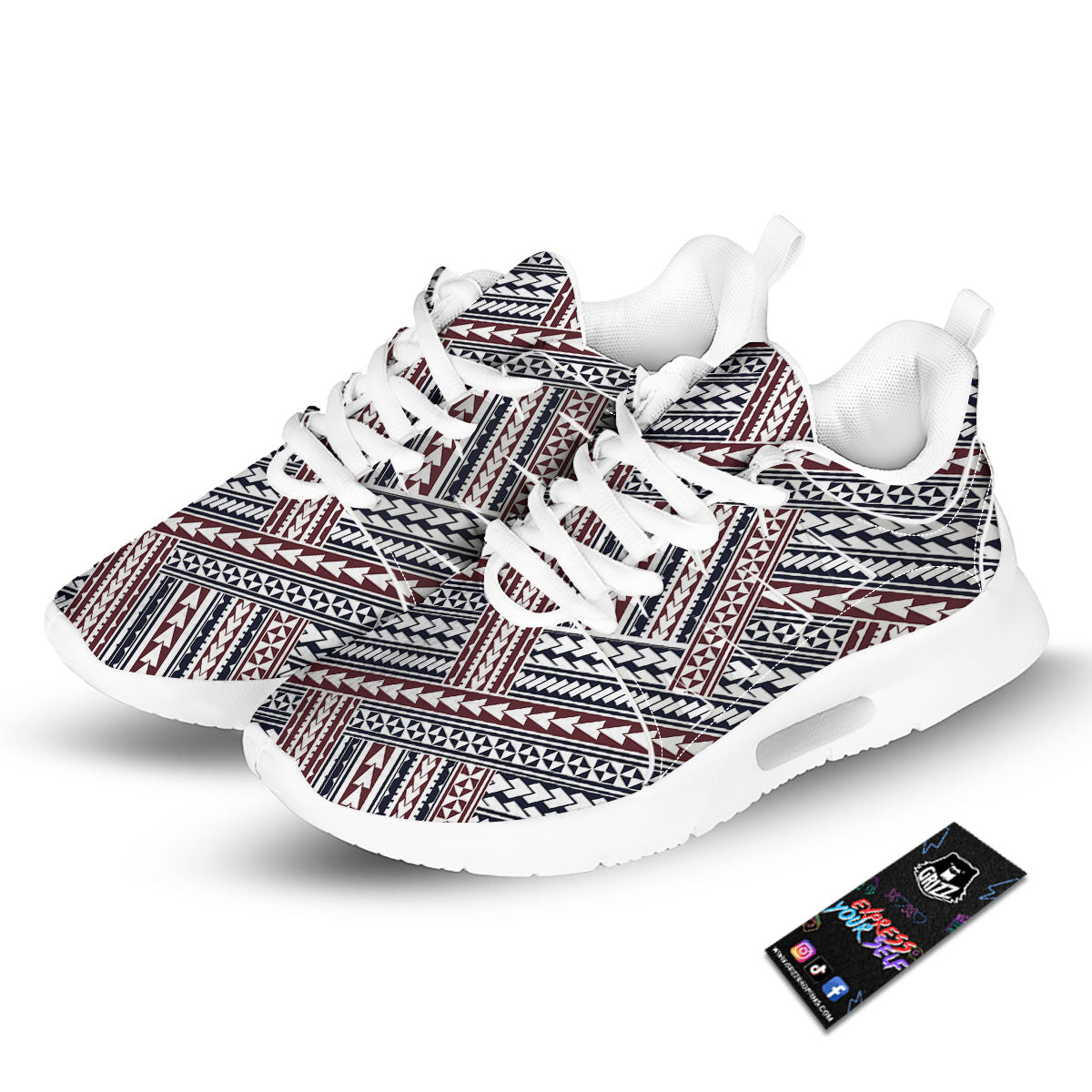 Tribal Maori Print Tennis Shoes-grizzshop